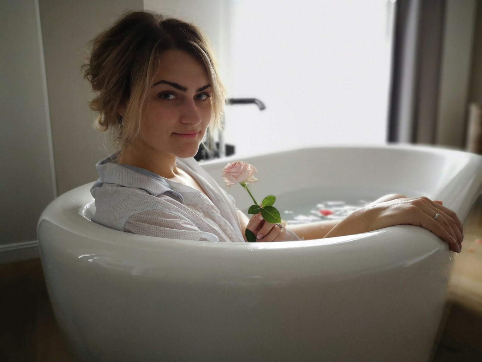 Woman in bathtub