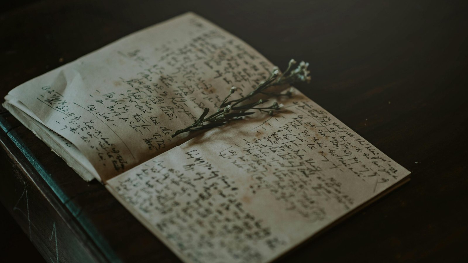 open handwritten notebook